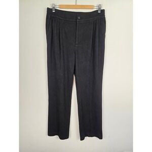 Varley Aberdeen Straight Leg Pant 31.5 Black Cord Sweat Ribbed Trousers Medium